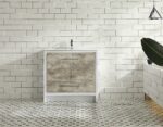 36" Ash Freestanding Bathroom Vanity with White Ceramic Countertop - Image 2