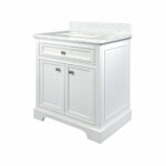 30" White Freestanding Bathroom Vanity with Carrera Marble Countertop Milan - Image 4