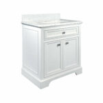 30" White Freestanding Bathroom Vanity with Carrera Marble Countertop Milan - Image 3