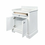 30" White Freestanding Bathroom Vanity with Carrera Marble Countertop Milan - Image 6