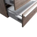 36" Soft Oak Wall Mount Bathroom Vanity with White Polymarble Countertop Sofia – Image 6